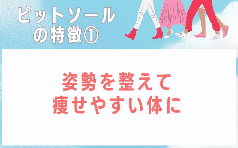 ピットソールの特徴1 姿勢を整えて痩せやすい体に