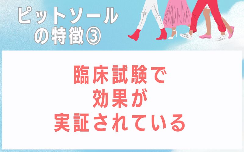 ピットソールの特徴3 臨床試験で効果が実証されている