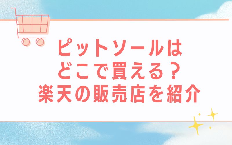 ピットソールはどこで買える?楽天の販売店を紹介